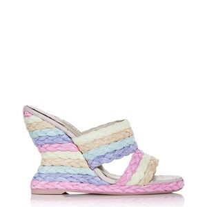 Sophia Webster Ines Woven Wedge Espadrille Slide Sandals size 8.5 M.